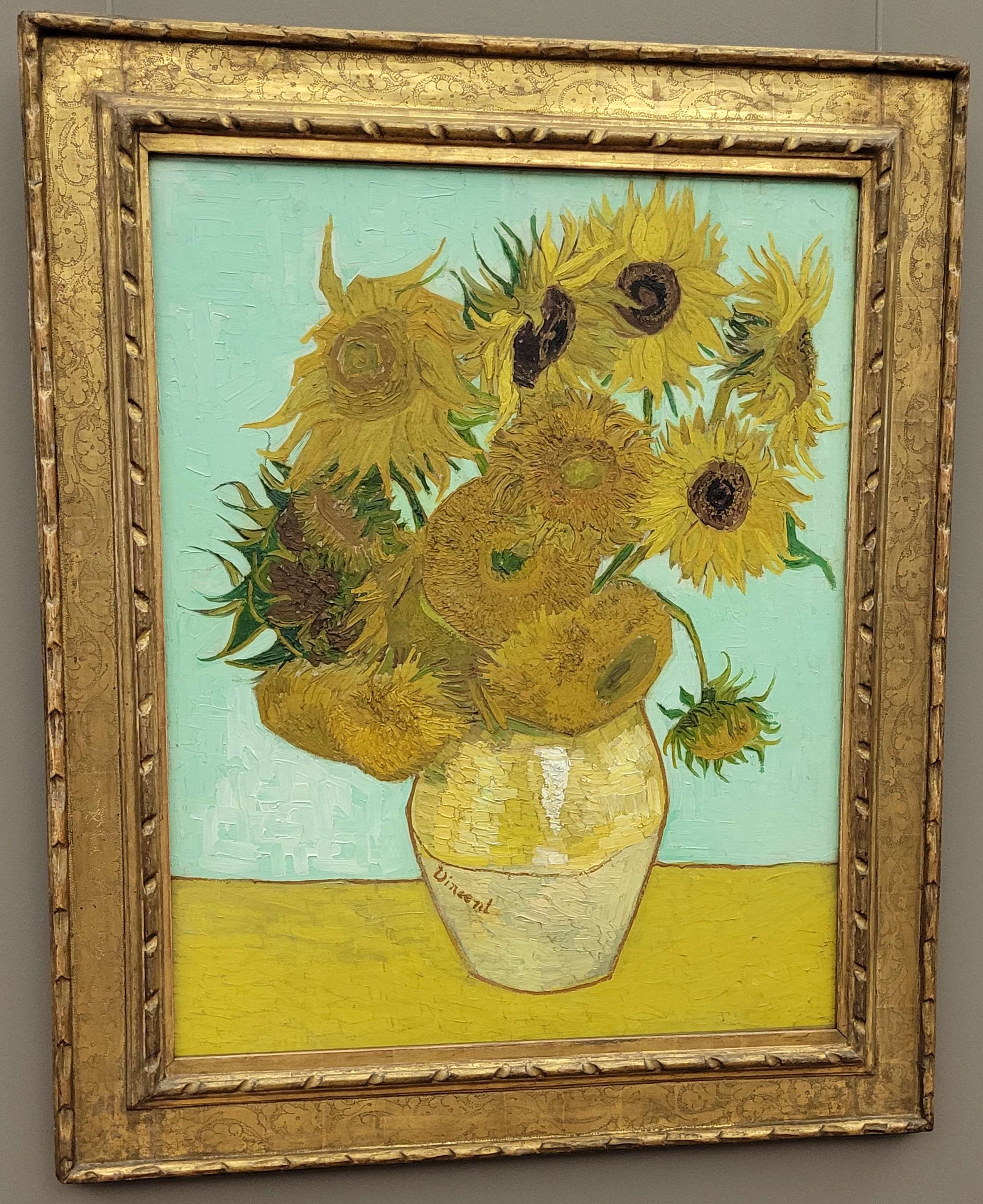 Photo du tableau des tournesols de Van Gohg