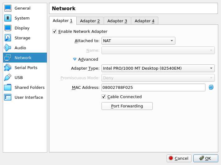 Dans Advanced, Cliquer Port Forwarding